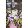 潔白高雅百合花藝術高架花籃-出貨照片
