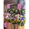 (限殯儀館內告別式會場)典雅花籃-出貨照片