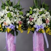 B款潔白高雅百合花藝術高架花籃(限殯...