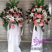 粉白素雅高架花藍A-11