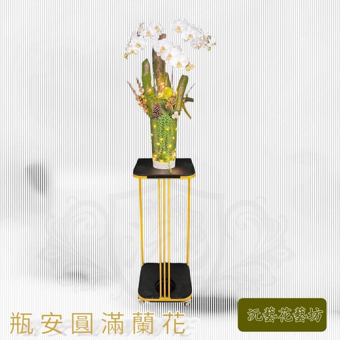 (出租)瓶安圓滿蘭花(限殯儀館告別式)-白花
