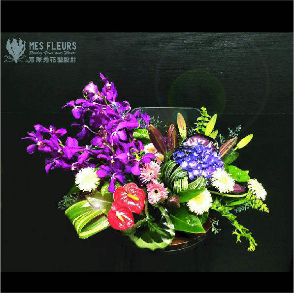 精緻水平型桌花