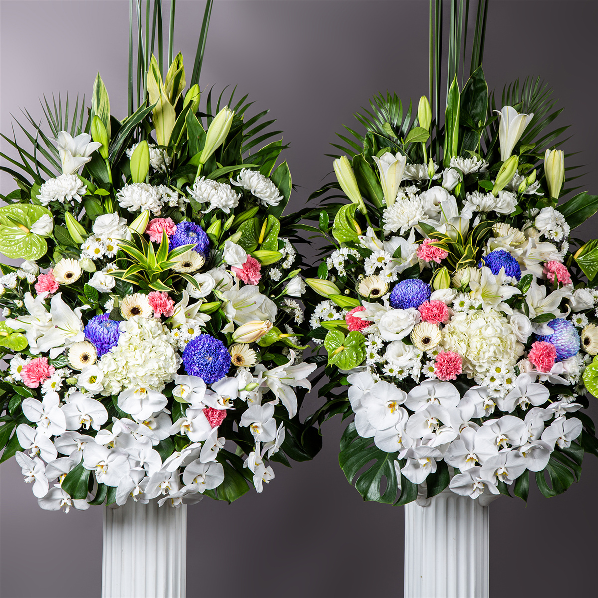 D款追思蘭花藝術高架花籃(無法指定款式)