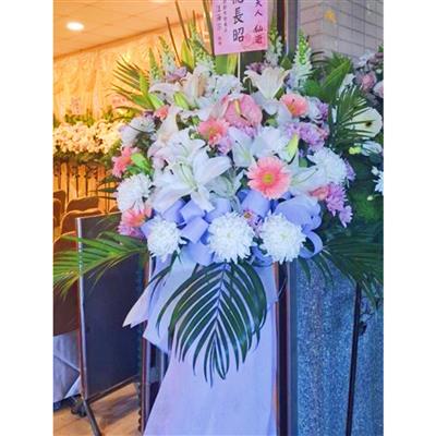 A款追思藝術高架花籃(限殯儀館告別式/ 無法指定款式)