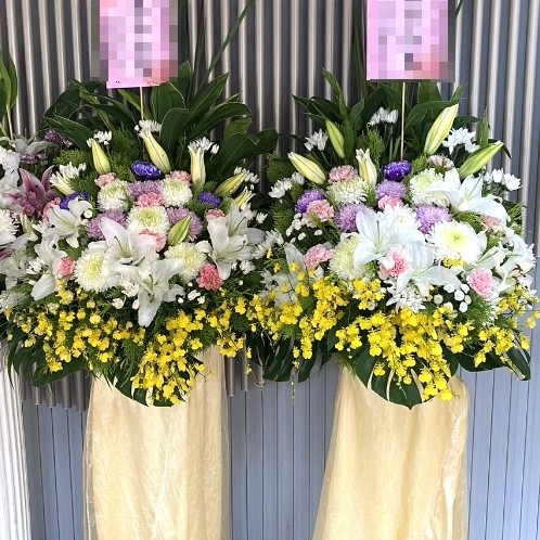 B款潔白高雅百合花藝術高架花籃(無法指定款式)