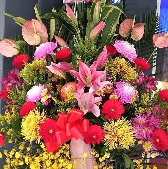喜氣洋洋高架花藍