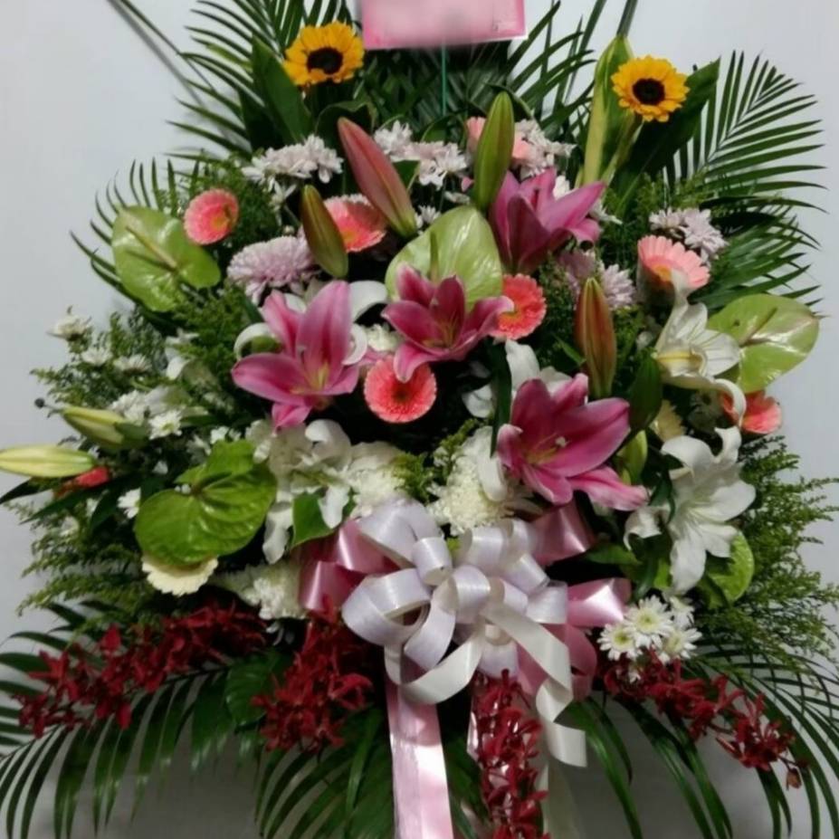 粉黃高架藝術花籃K款