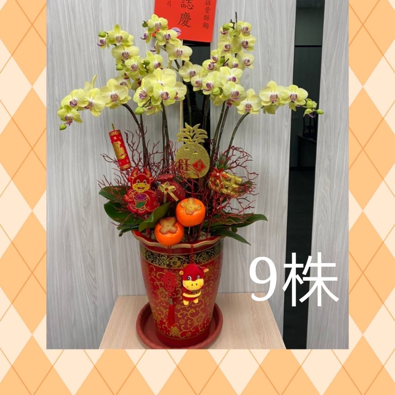 9株蘭花盆景(黃)