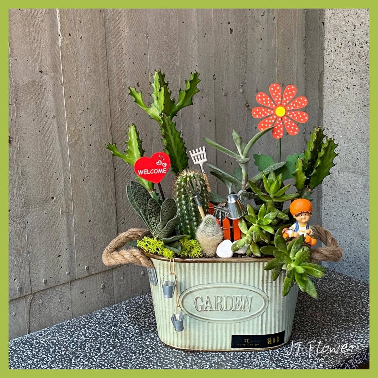 多肉植物組合盆栽E
