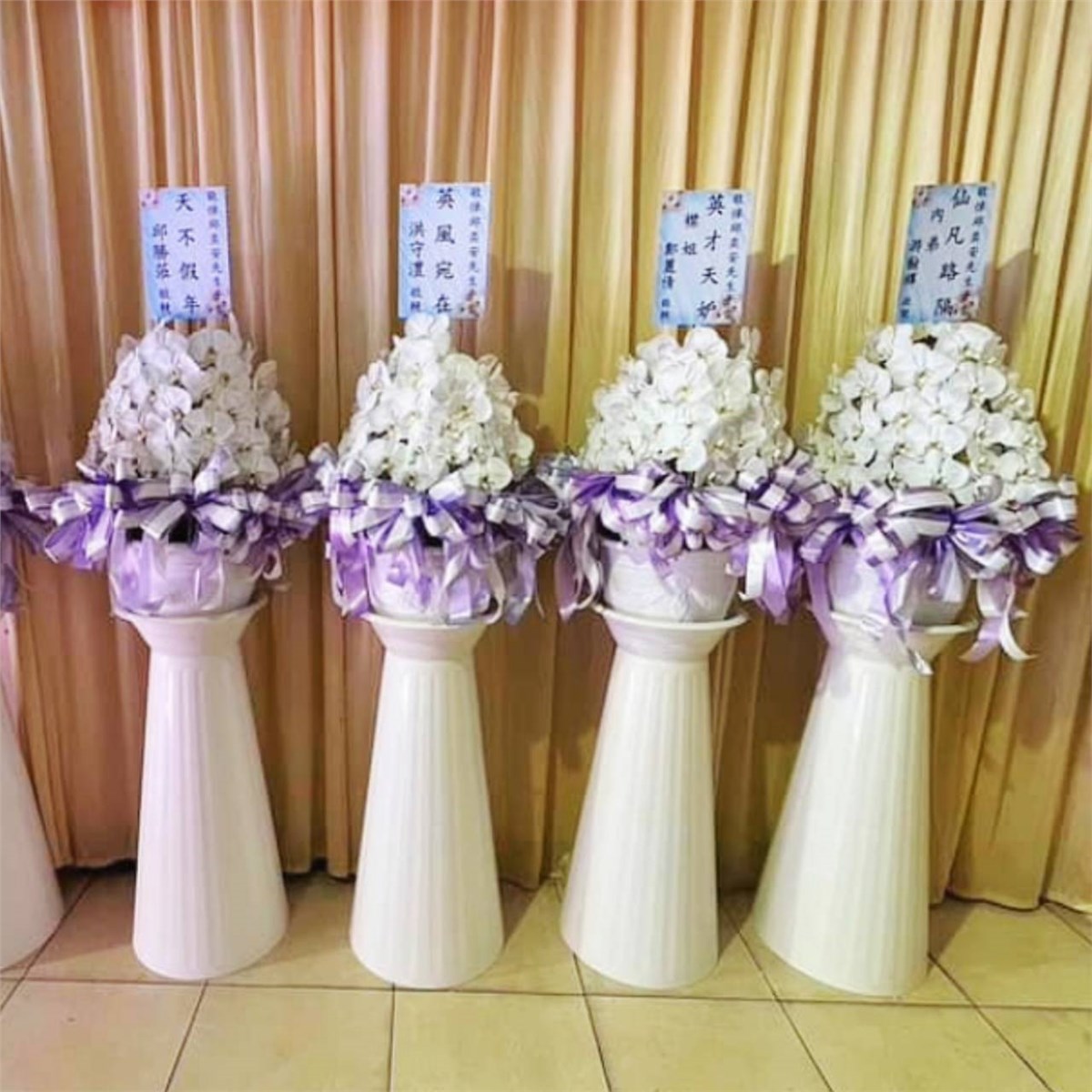 六合花球羅馬柱/3對/出租蘭花(限殯儀館內告別式單場)