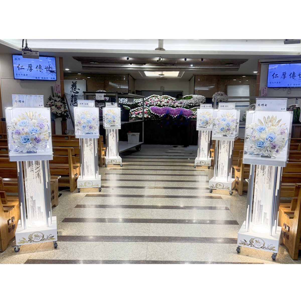 租用140cm永生花燈柱/走道燈柱 (告別式1天,限館內)