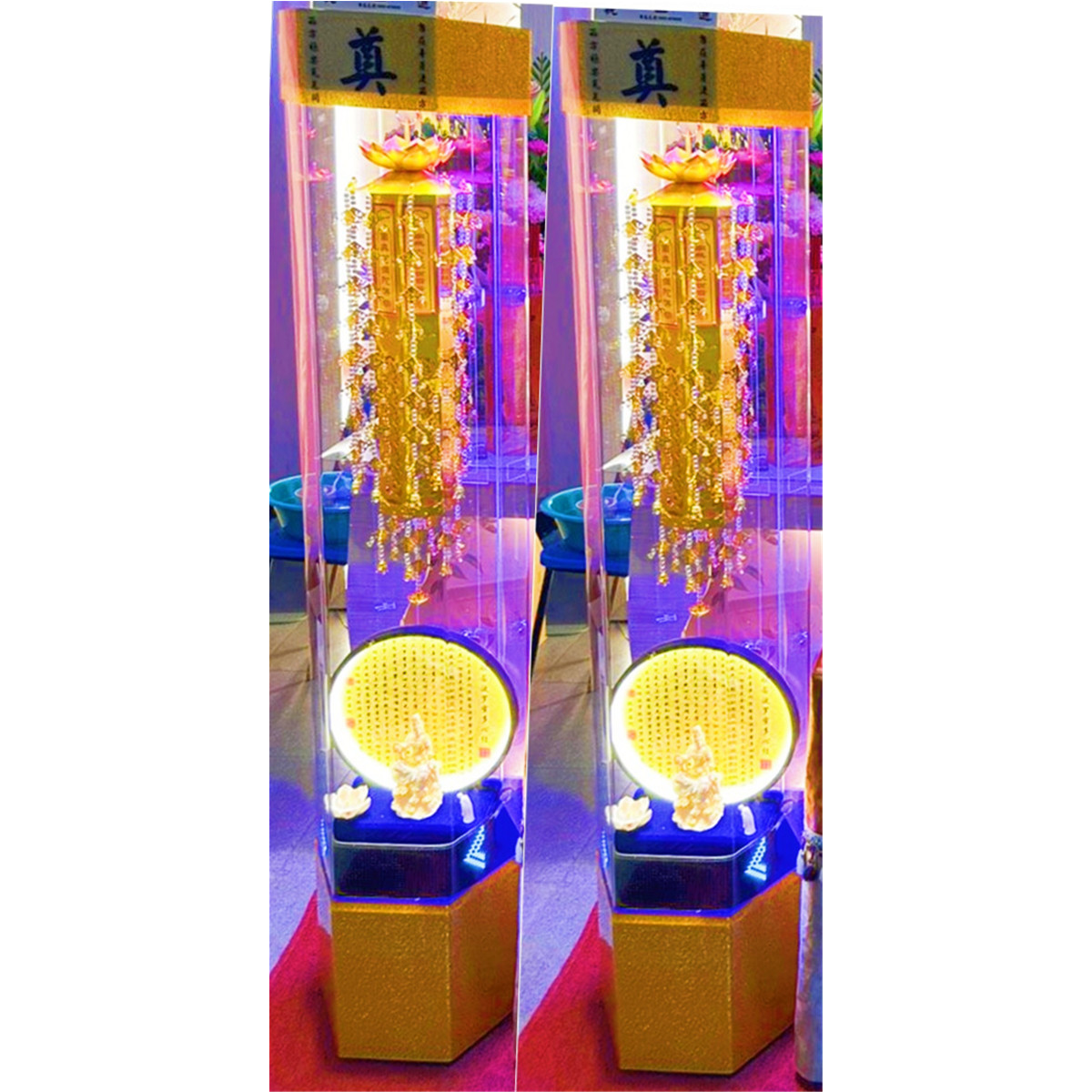 160cm 觀音佛幡燈櫃(小金幡)(14天內)