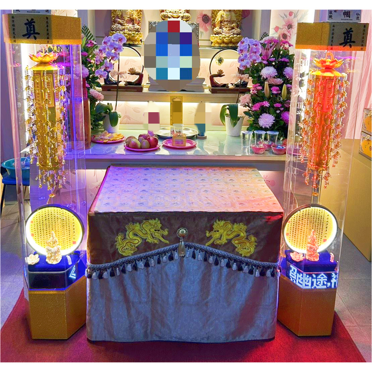 160cm 觀音佛幡燈櫃(小金幡)(14天內)